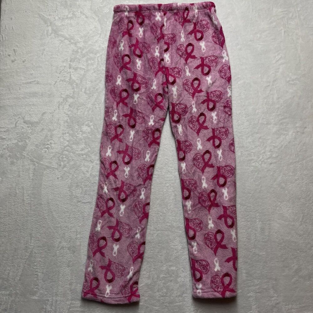 HOTEL SPA Breast Cancer Awareness PINK Print Pajama Pants Cozy Women’s Small NEW - Picture 6 of 6